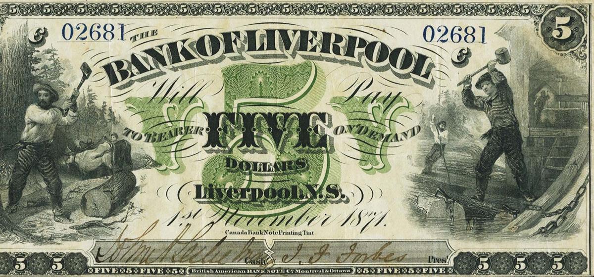 Front of Canada pS1831: 5 Dollars from 1871