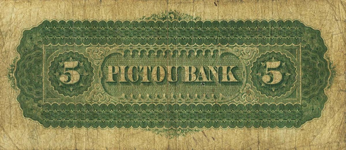 Back of Canada pS1920a: 5 Dollars from 1874