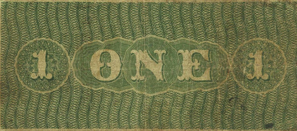 Back of Canada pS2033: 1 Dollar from 1861