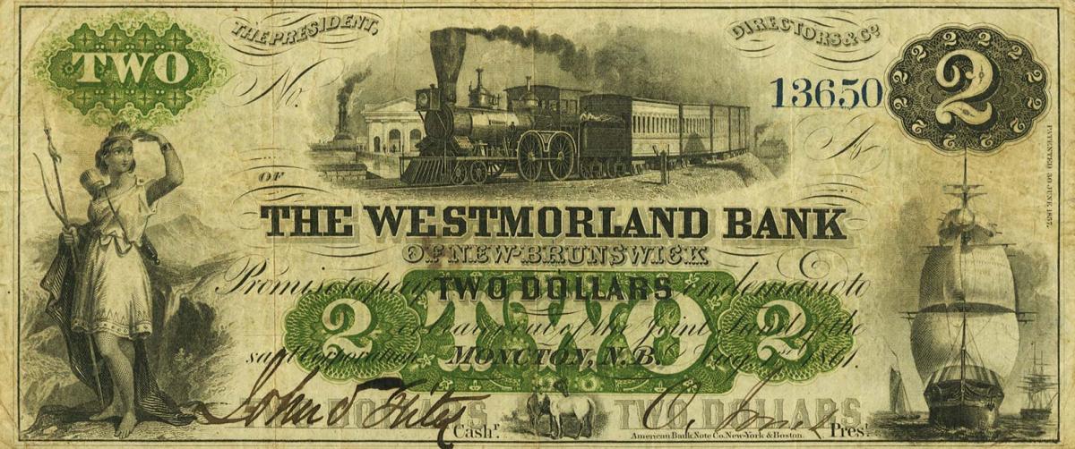 Front of Canada pS2048b: 2 Dollars from 1861