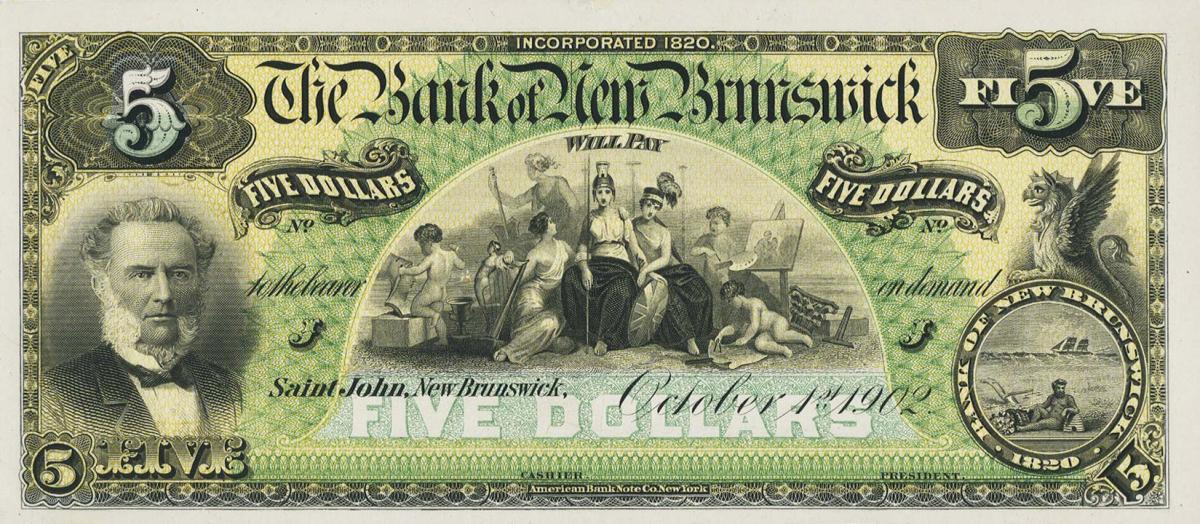 Front of Canada pS591p: 5 Dollars from 1892