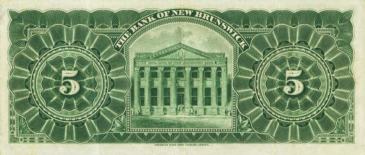 Back of Canada pS596b: 5 Dollars from 1904