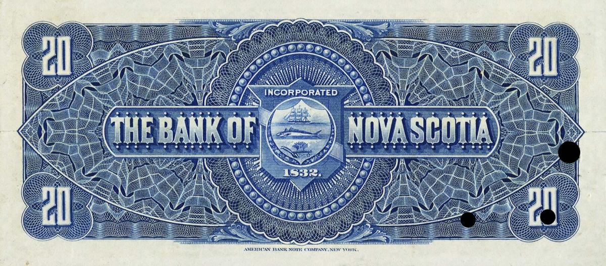Back of Canada pS626r: 20 Dollars from 1896