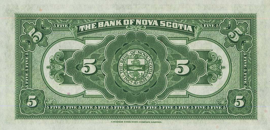 Back of Canada pS632: 5 Dollars from 1935