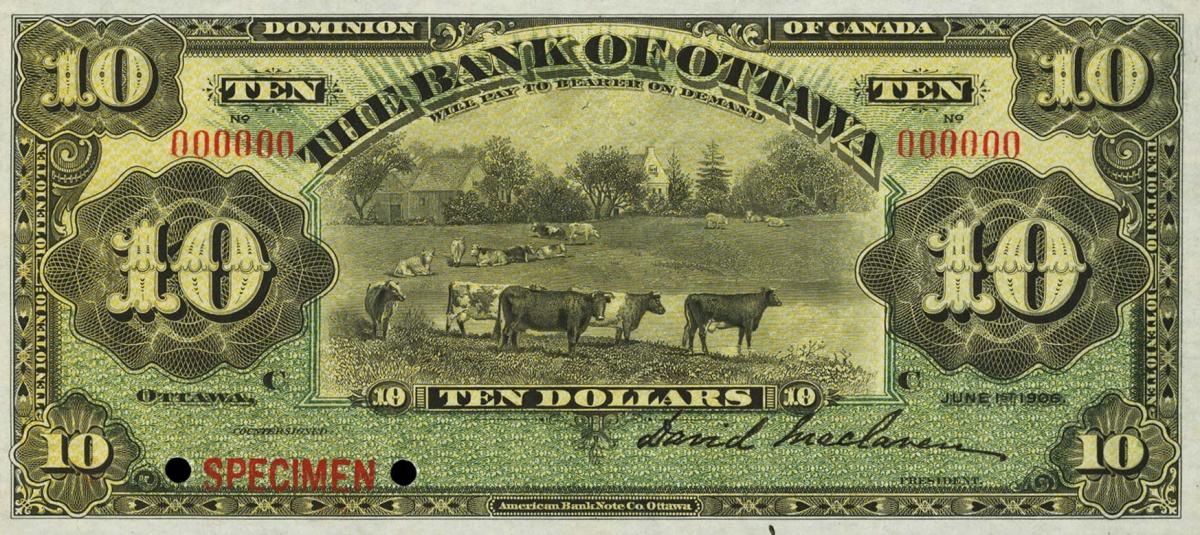 Front of Canada pS658s: 10 Dollars from 1906