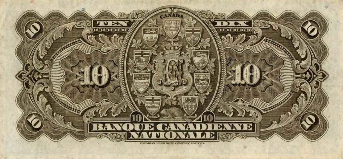 Back of Canada pS717: 10 Dollars from 1935