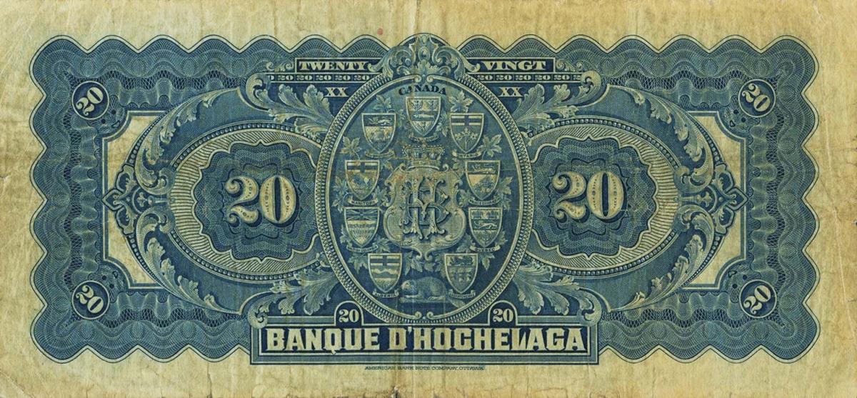 Back of Canada pS813: 20 Dollars from 1917