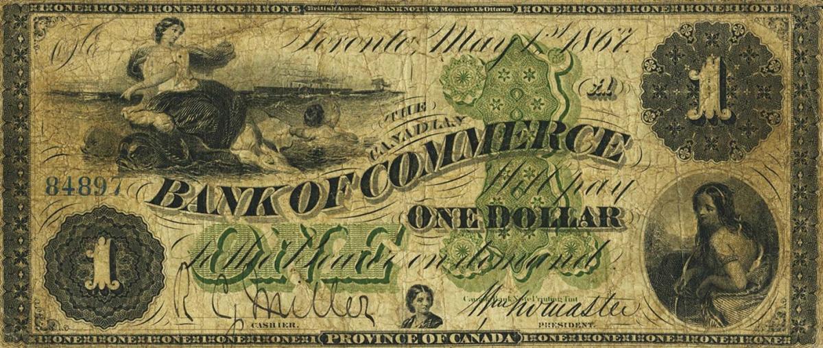 Front of Canada pS952: 1 Dollar from 1867