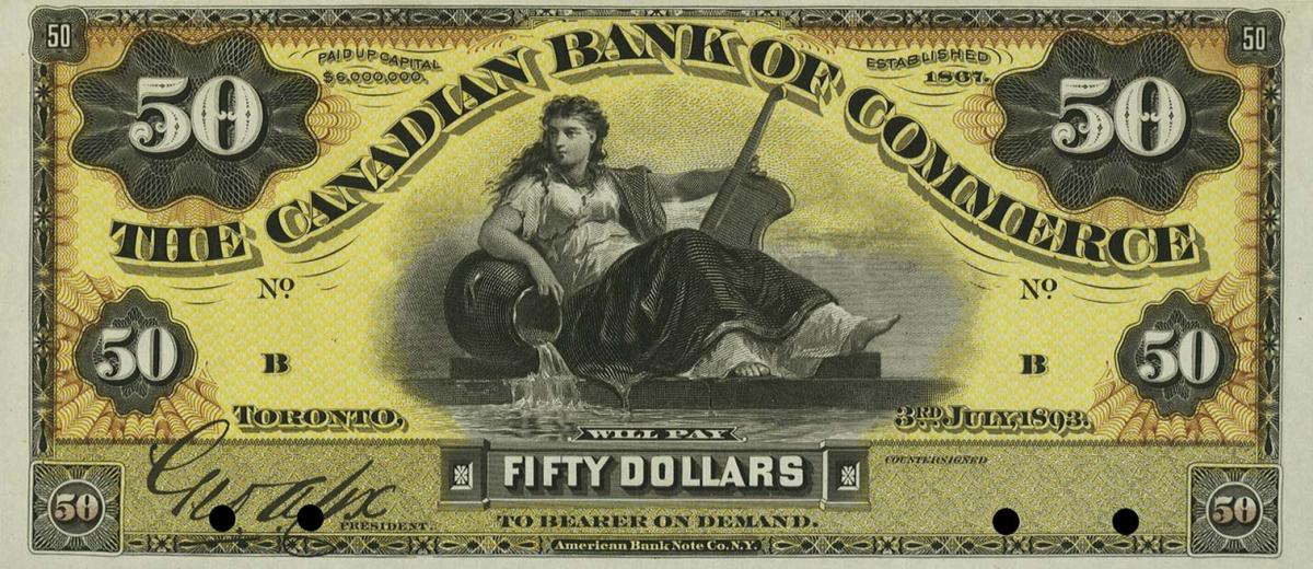 Front of Canada pS963p: 50 Dollars from 1893