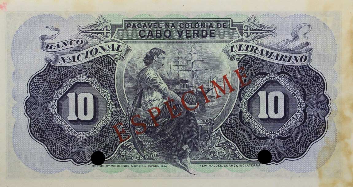 Back of Cape Verde p42s: 10 Escudos from 1945