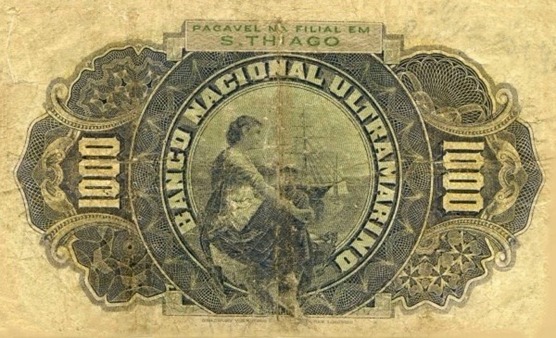 Back of Cape Verde p4a: 1000 Reis from 1909
