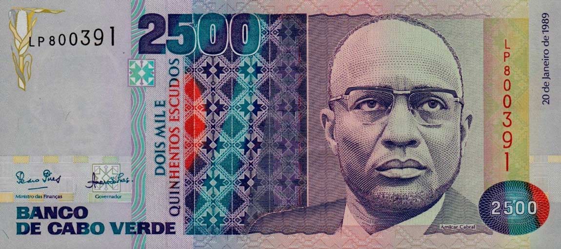 Front of Cape Verde p61a: 2500 Escudos from 1989