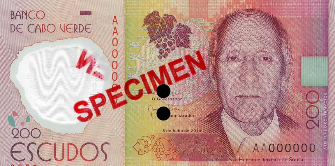 Front of Cape Verde p71s: 200 Escudos from 2014