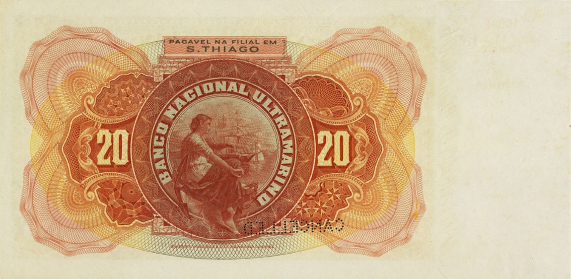 Back of Cape Verde p8s: 20 Mil Reis from 1909