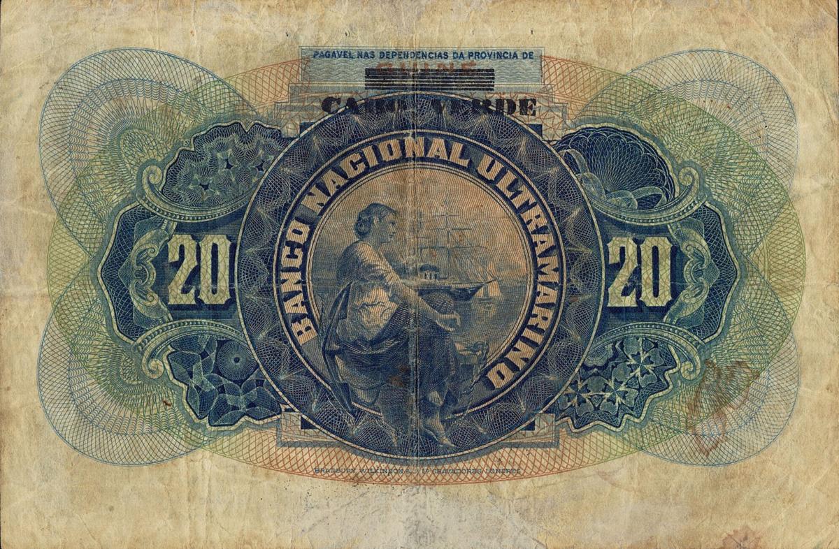 Back of Cape Verde p29: 20 Escudos from 1922