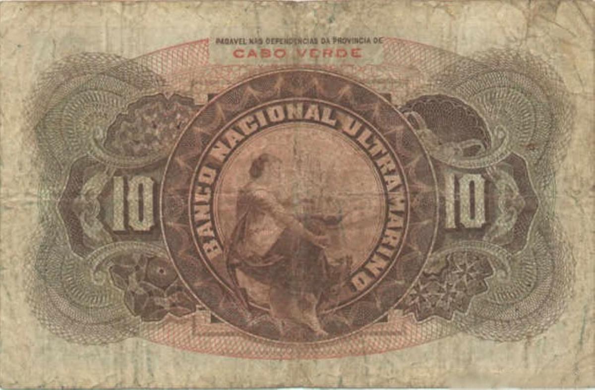 Back of Cape Verde p35a: 10 Escudos from 1921