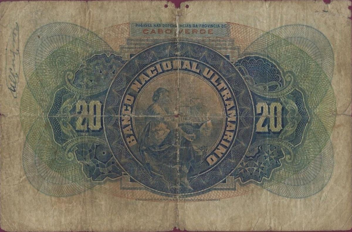 Back of Cape Verde p36a: 20 Escudos from 1921