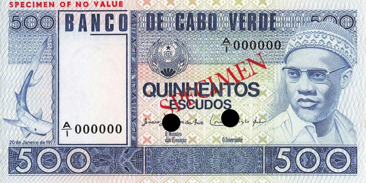 Front of Cape Verde p55s2: 500 Escudos from 1977