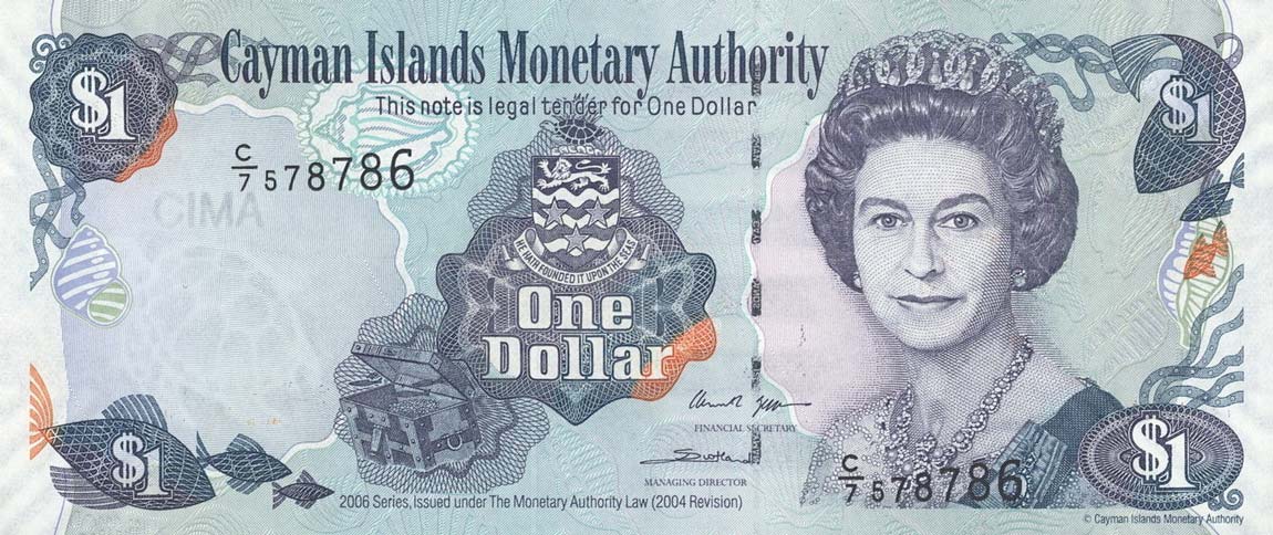 Front of Cayman Islands p33d: 1 Dollar from 2006