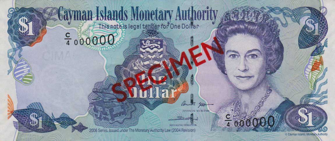 Front of Cayman Islands p33s: 1 Dollar from 2006
