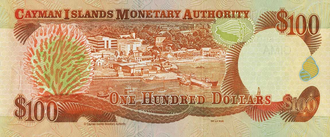 Back of Cayman Islands p37a: 100 Dollars from 2006