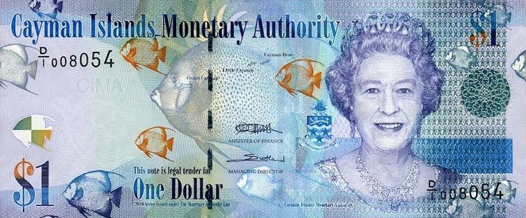 Front of Cayman Islands p38a: 1 Dollar from 2010