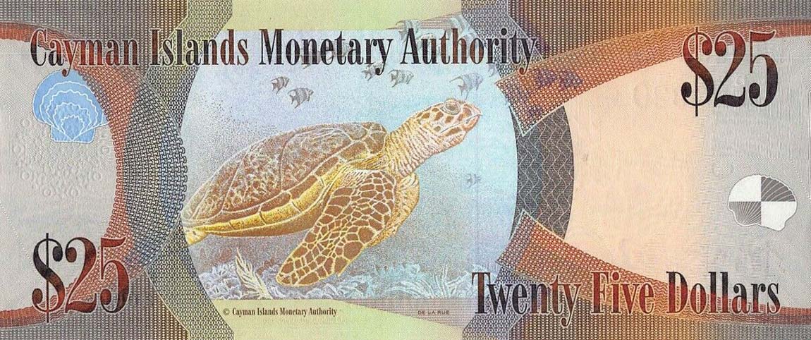 Back of Cayman Islands p41b: 25 Dollars from 2014