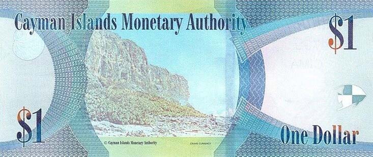 Back of Cayman Islands p44: 1 Dollar from 2020