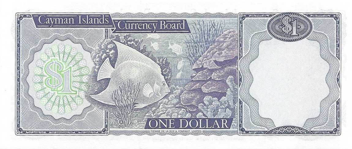 Back of Cayman Islands p5f: 1 Dollar from 1974