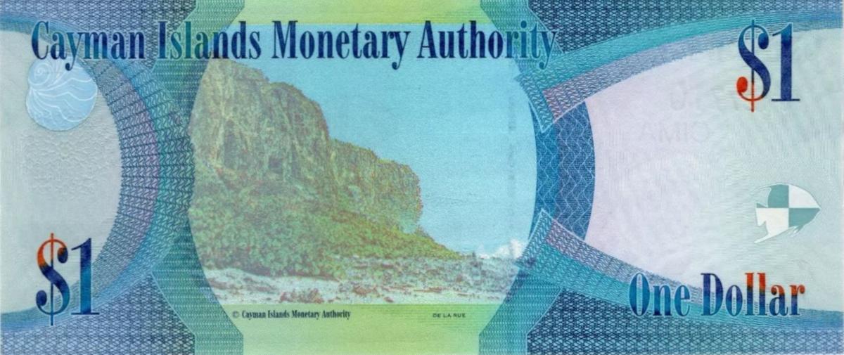 Back of Cayman Islands p38g: 1 Dollar from 2018