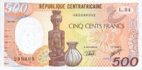 p14d from Central African Republic: 500 Francs from 1989