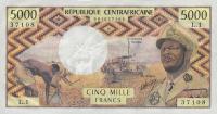 Gallery image for Central African Republic p3b: 5000 Francs
