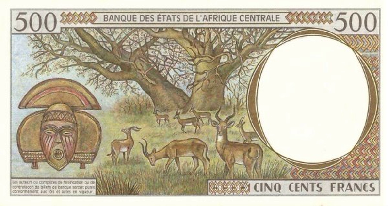 Back of Central African States p101Ca: 500 Francs from 1993