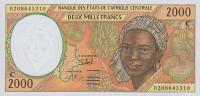 p103Ch from Central African States: 2000 Francs from 2002