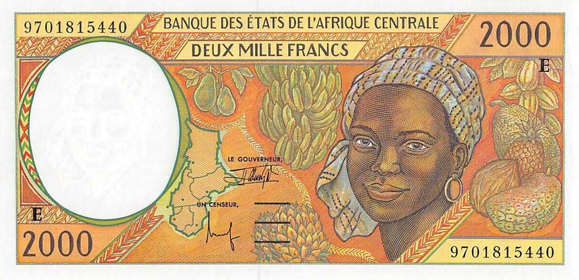 Front of Central African States p203Ed: 2000 Francs from 1997