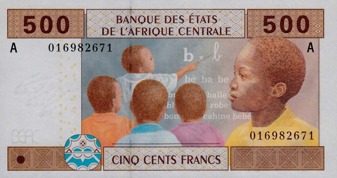 Front of Central African States p406Aa: 500 Francs from 2002