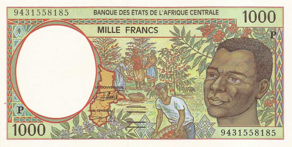 Front of Central African States p602Pb: 1000 Francs from 1994