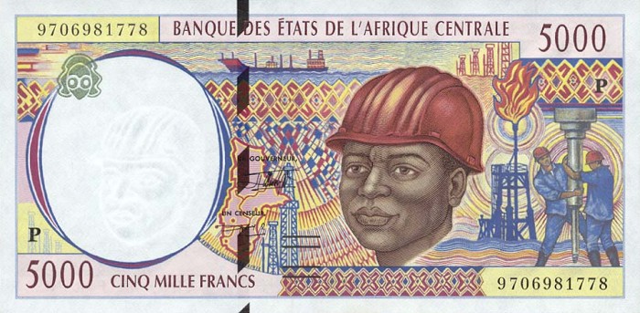 Front of Central African States p604Pc: 5000 Francs from 1997
