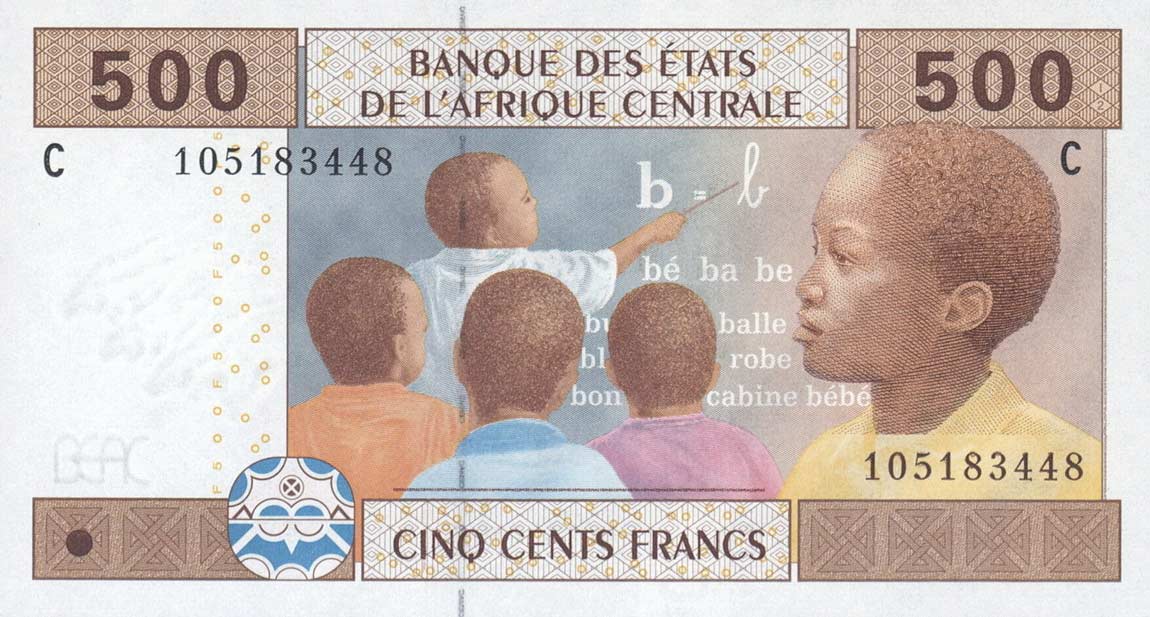 Front of Central African States p606Ca: 500 Francs from 2002