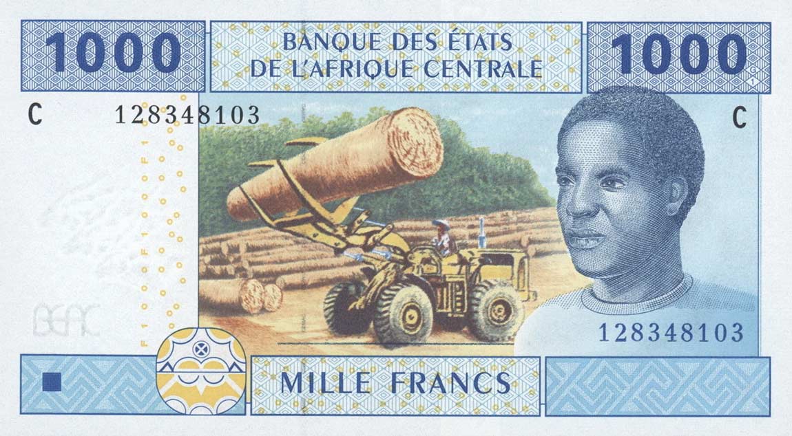 Front of Central African States p607Ca: 1000 Francs from 2002