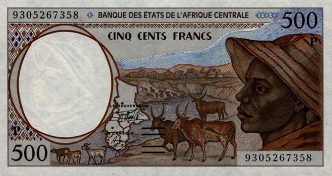 Front of Central African States p601Pa: 500 Francs from 1993