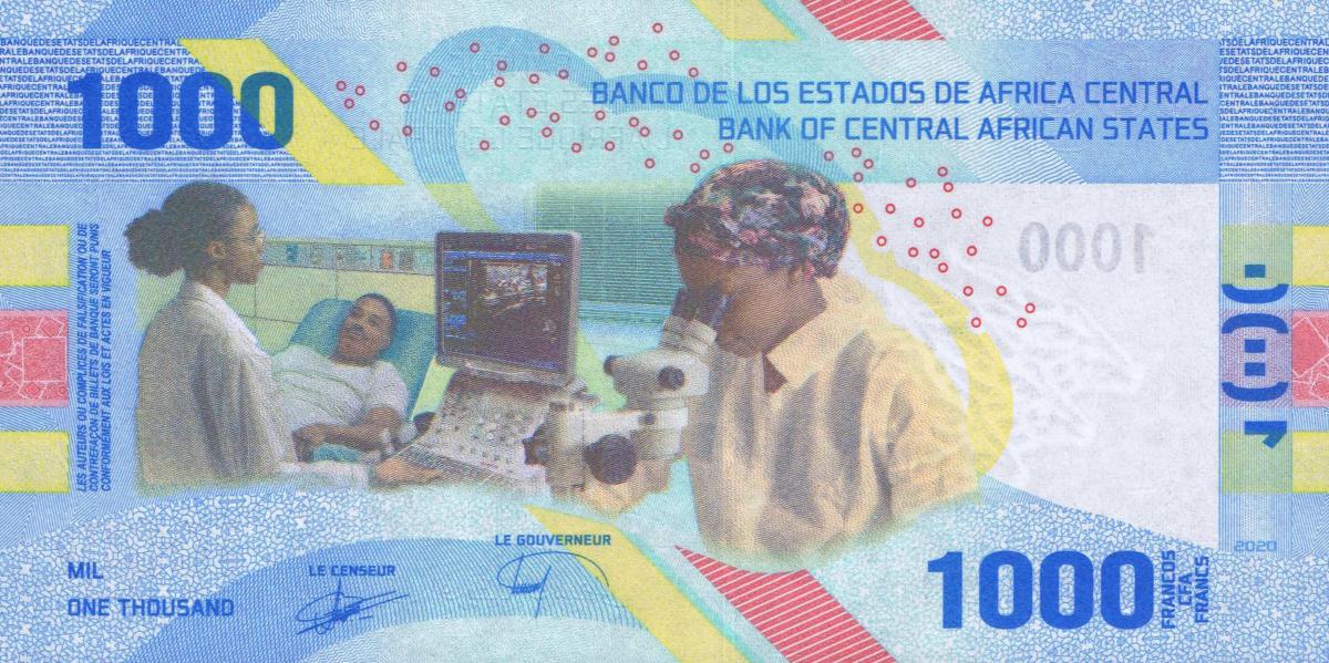Back of Central African States p701a: 1000 Francs from 2020