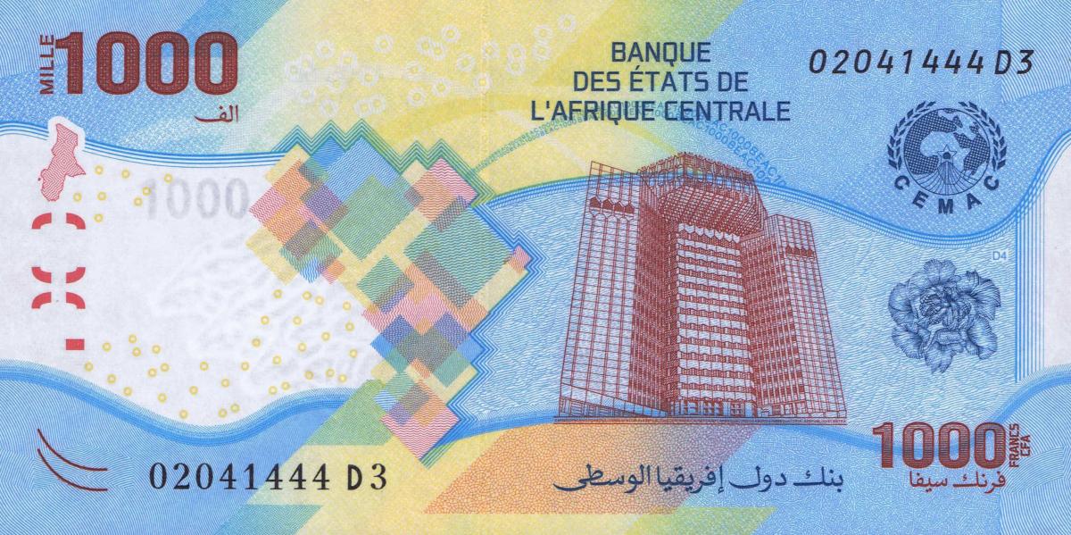 Front of Central African States p701a: 1000 Francs from 2020