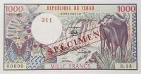 p7s from Chad: 1000 Francs from 1980
