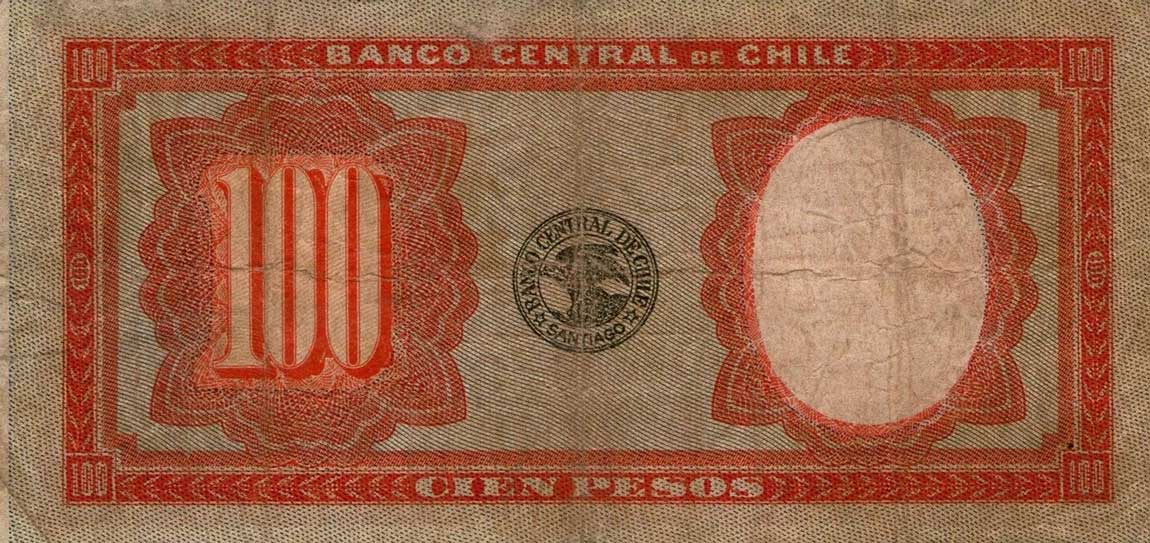 Back of Chile p105a: 100 Pesos from 1943