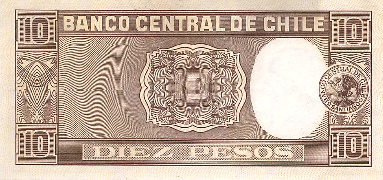 Back of Chile p120: 10 Pesos from 1958