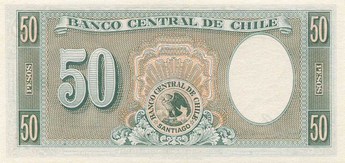 Back of Chile p121a: 50 Pesos from 1958