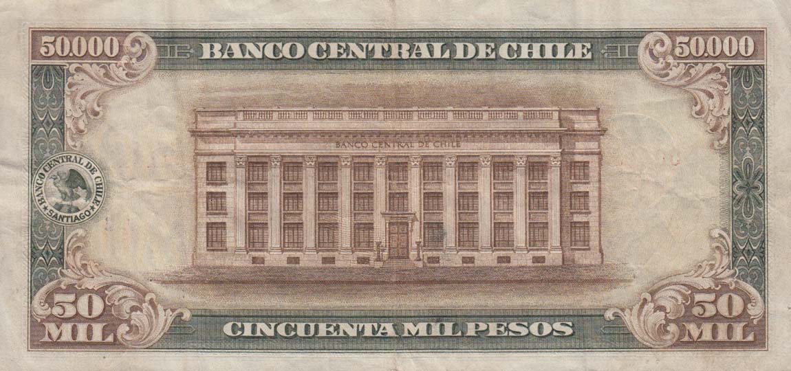 Back of Chile p123: 50000 Pesos from 1958