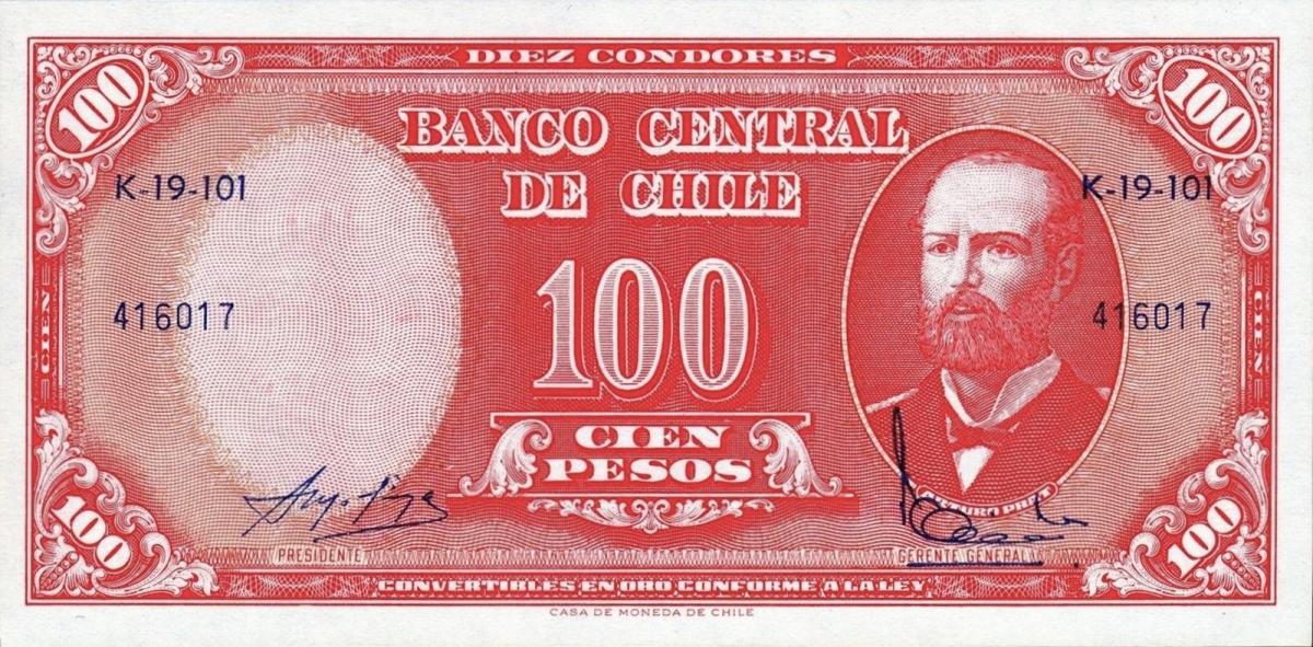 Front of Chile p127a: 10 Centesimos from 1960