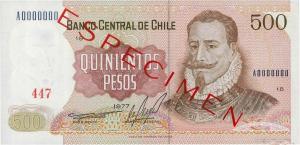 Gallery image for Chile p153s: 500 Pesos